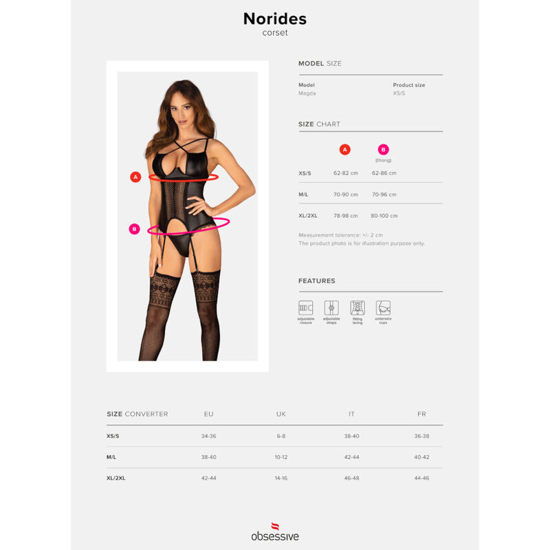 OBSESSIVE CORSET NORIDES E TANGA XS S