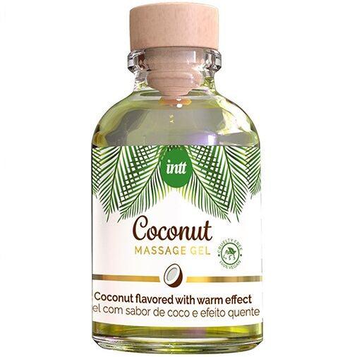 INTT GEL DE MASSAGEM VEGANO COM SABOR DE COCO E EFEITO AQUECEDOR