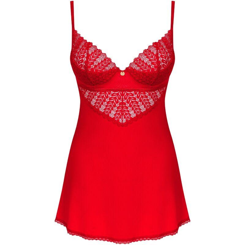 OBSESSIVE INGRIDIA CHEMISE TANGA RED XS S