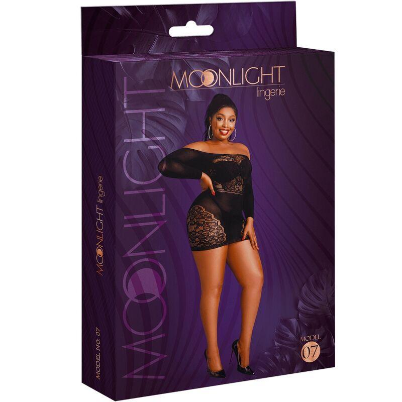 MOONLIGHT MODELO 7 VESTIDO MANGA COMPRIDA PRETO PLUS SIZE