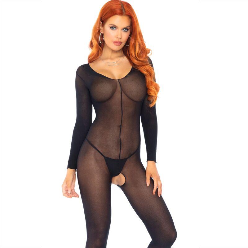 LEG AVENUE BODYSTOCKING MANGA COMPRIDA PRETO