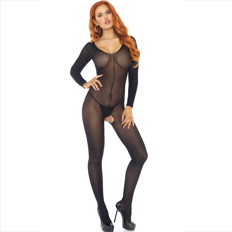 LEG AVENUE BODYSTOCKING MANGA COMPRIDA PRETO