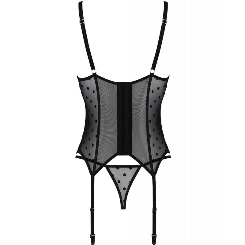 PASSION MARINA CORSET TANGA NEGRO S M