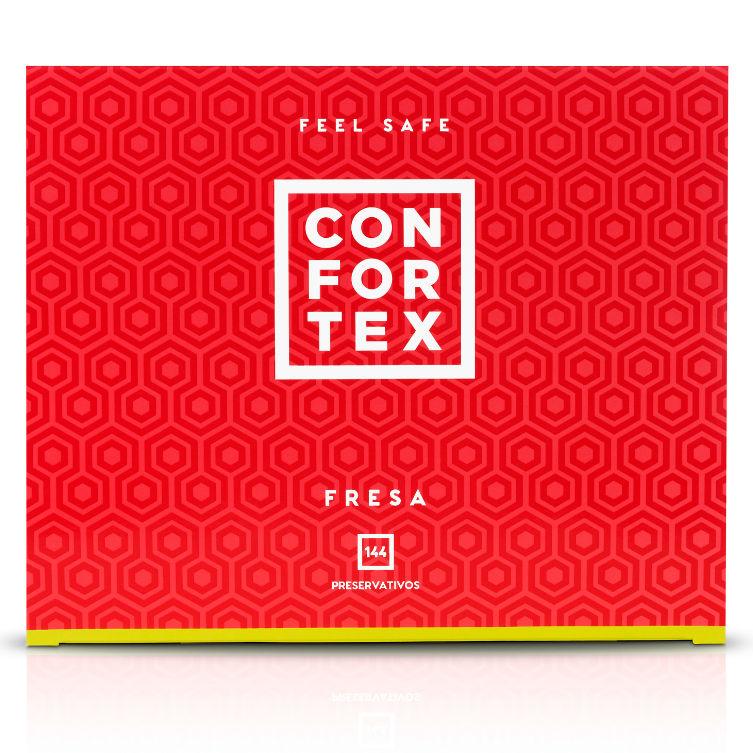 CONFORTEX CONDOM DE MORANGO 144 UNIDADES