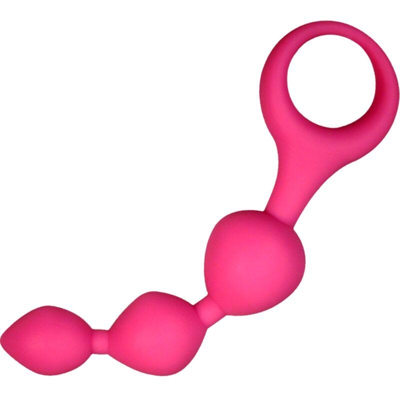 ALIVE BOLAS ANAIS DE SILICONE TRIBALL ROSA 15 CM