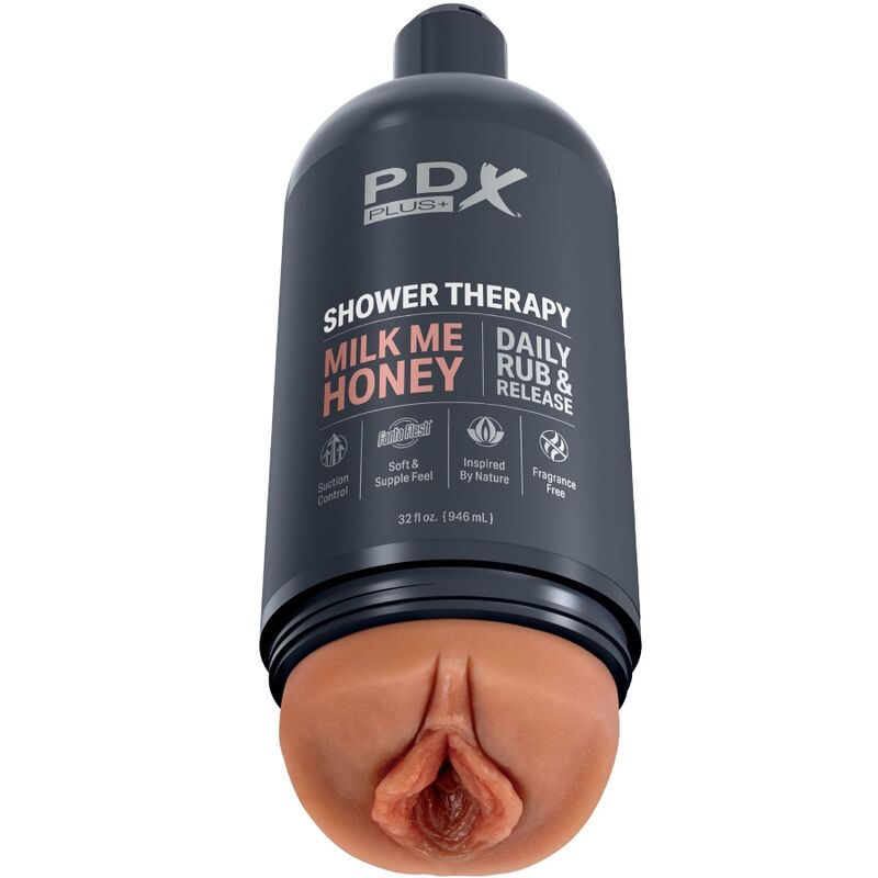 PDX PLUS STROKER MASTURBADOR DISCRETO DESIGN DE GARRAFA MILK ME HONEY CANDY SHAMPOO