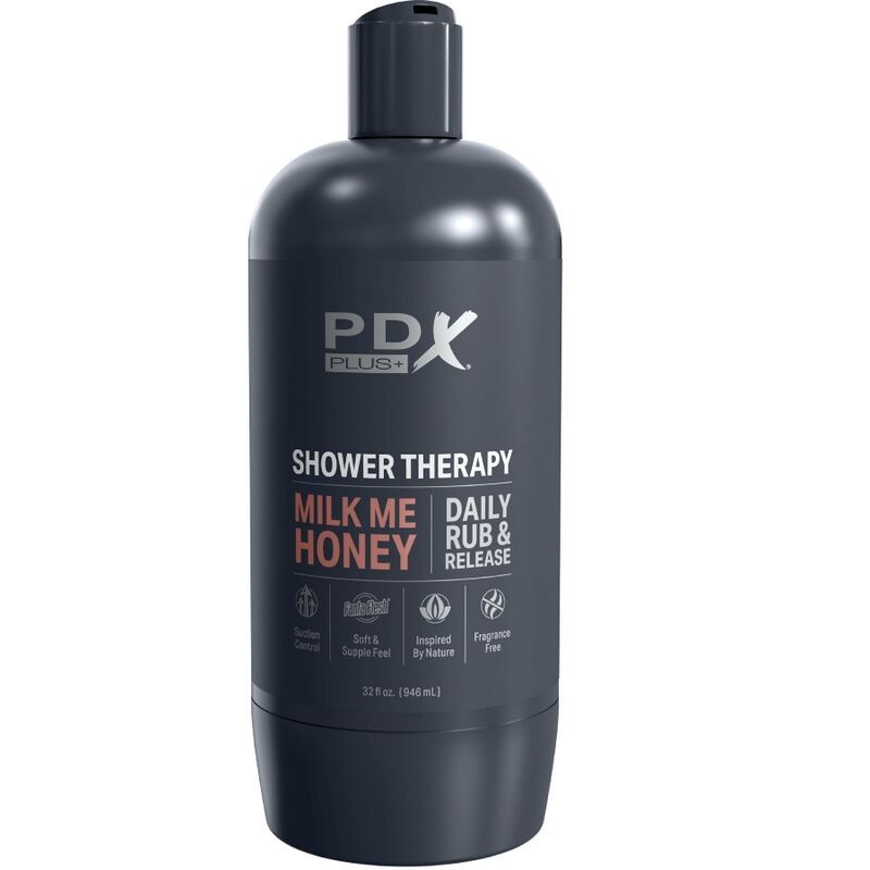 PDX PLUS STROKER MASTURBADOR DISCRETO DESIGN DE GARRAFA MILK ME HONEY CANDY SHAMPOO