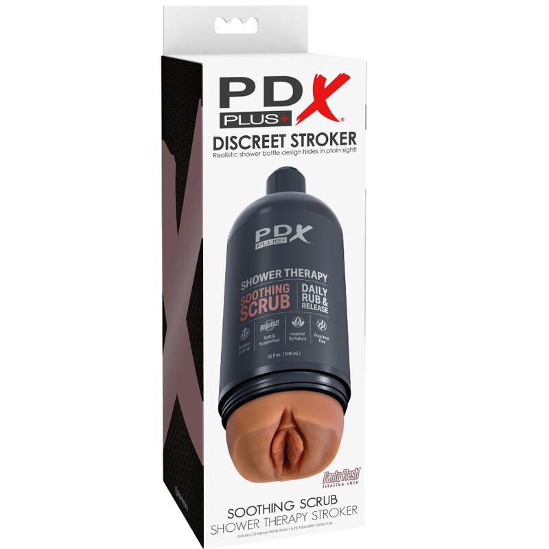 PDX PLUS STROKER MASTURBATOR DISCREET GARRAFA DESIGN CALMANTE SCRUB CANDY SHAMPOO