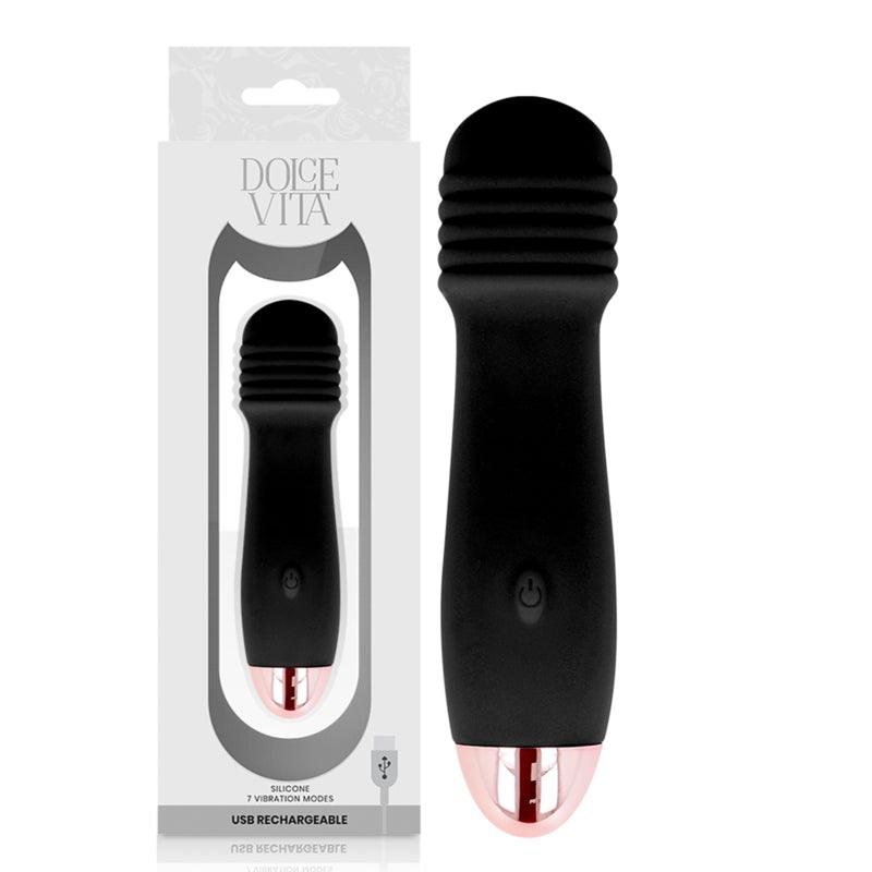 DOLCE VITA VIBRADOR RECARREGaVEL TReS PRETO 7 VELOCIDADE