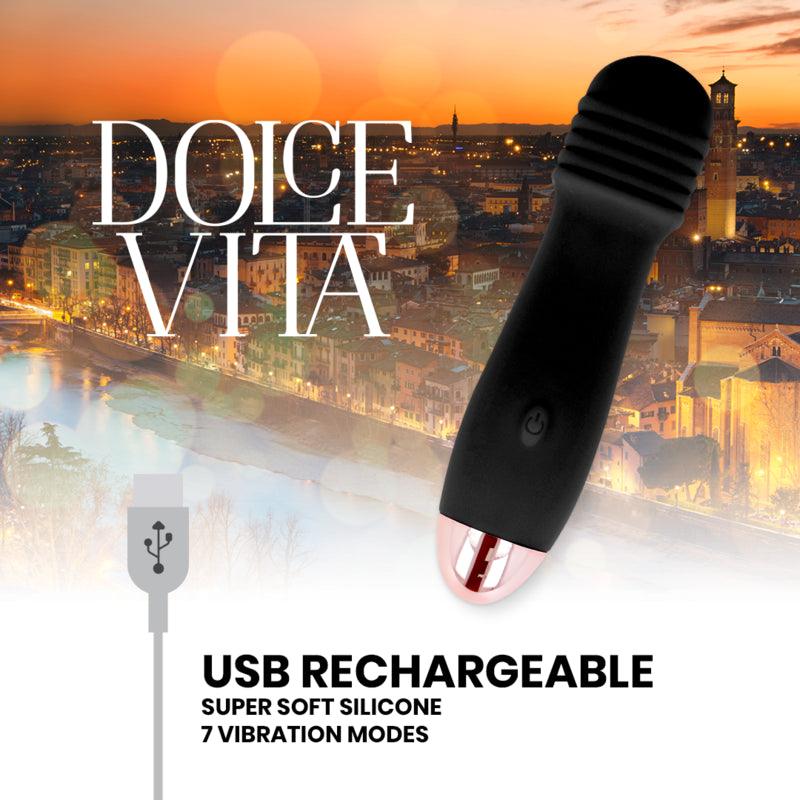 DOLCE VITA VIBRADOR RECARREGaVEL TReS PRETO 7 VELOCIDADE