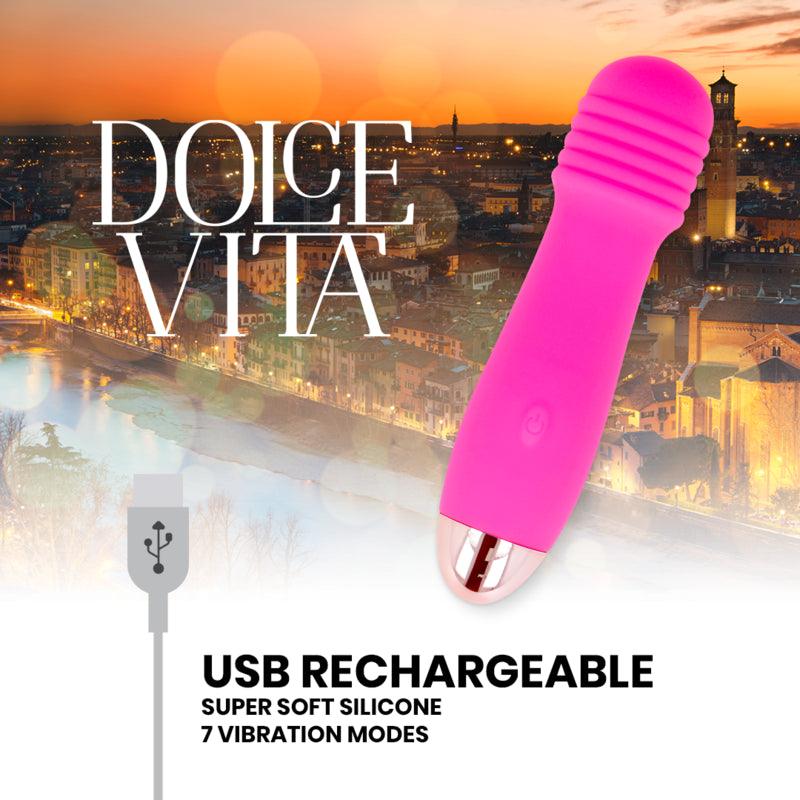 DOLCE VITA VIBRADOR RECARREGaVEL DE TReS VELOCIDADES PINK 7