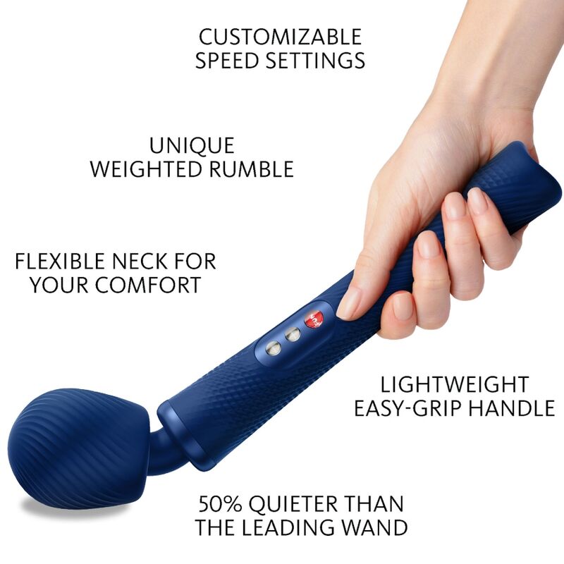 FUN FACTORY VIM SILICONE RECARREGVEL VIBRANTE PESO RUMBLE WAND MIDNIGHT BLUE