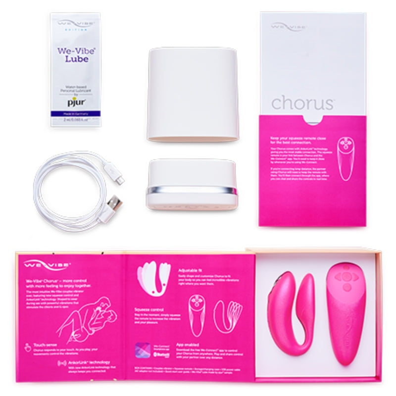 WE VIBE VIBRADOR WE VIBE CHORUS PARA CASAIS COM SQUEEZE CONTROL ROSA