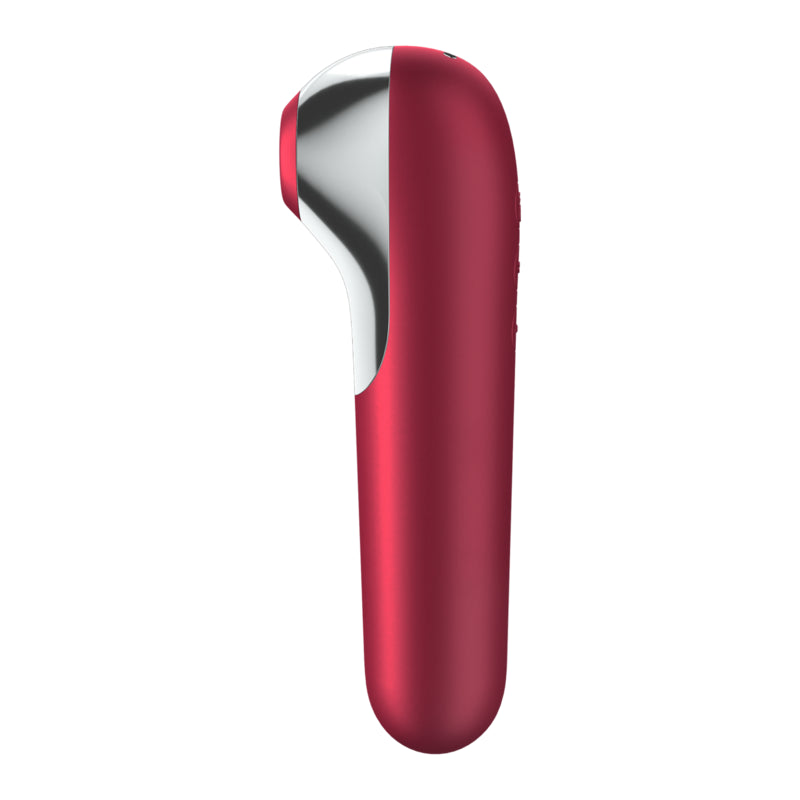 SATISFYER VIBRADOR E SUCCIONADOR DUAL LOVE COM AR PULSADO VERMELHO