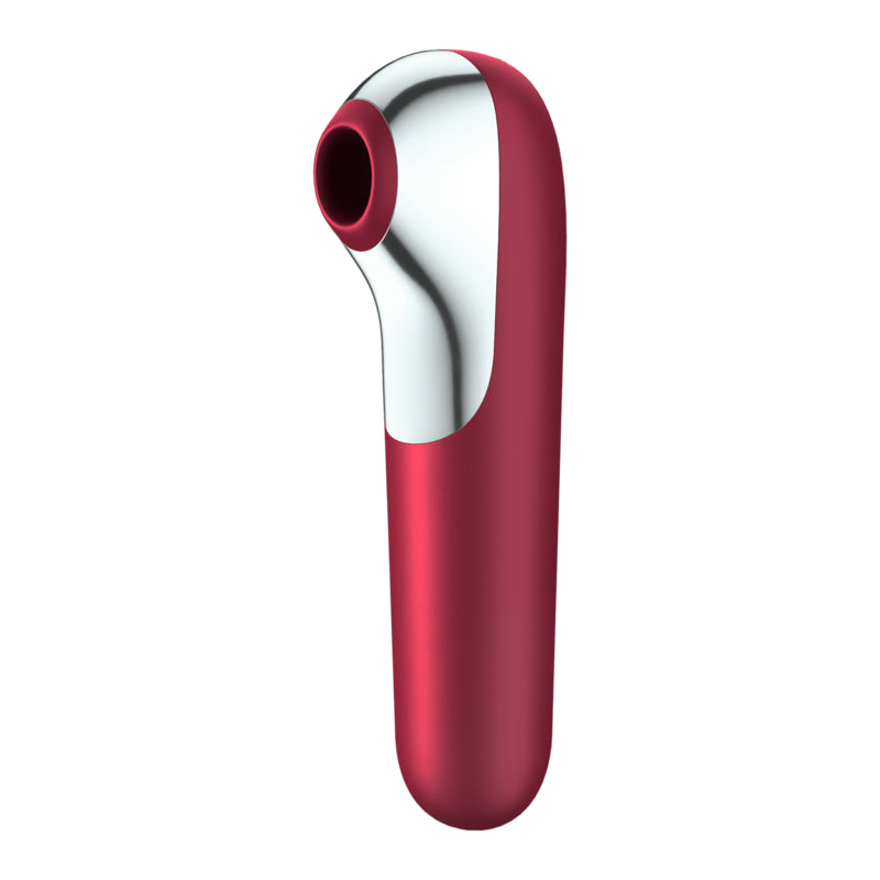 SATISFYER VIBRADOR E SUCCIONADOR DUAL LOVE COM AR PULSADO VERMELHO