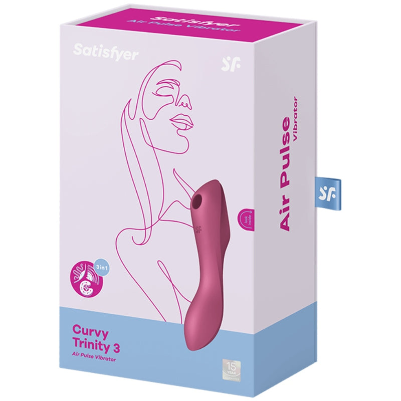 SATISFYER VIBRADOR DE PULSO DE AR CURVY TRINITY 3 VERMELHO