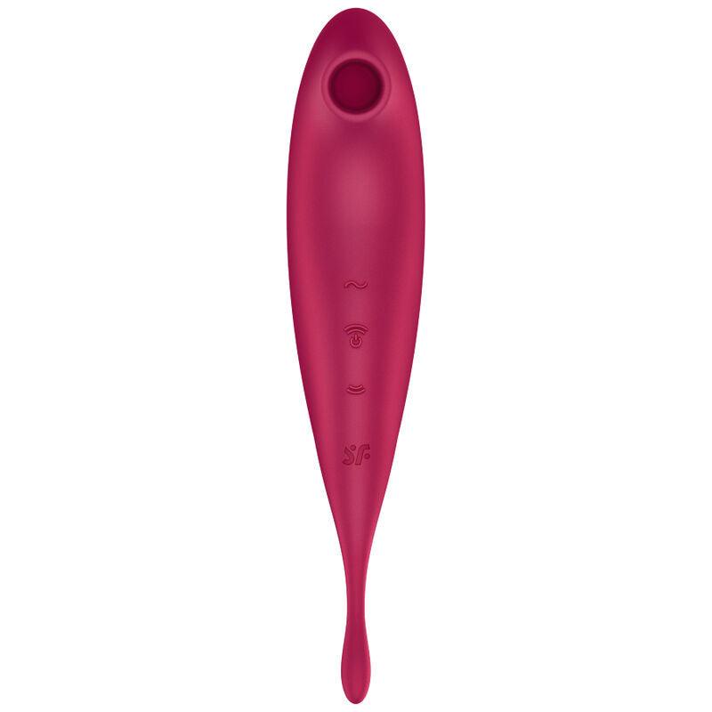 SATISFYER TWIRLING PRO ESTIMULADOR DE PULSO DE AR E APLICATIVO VIBRADOR VERMELHO