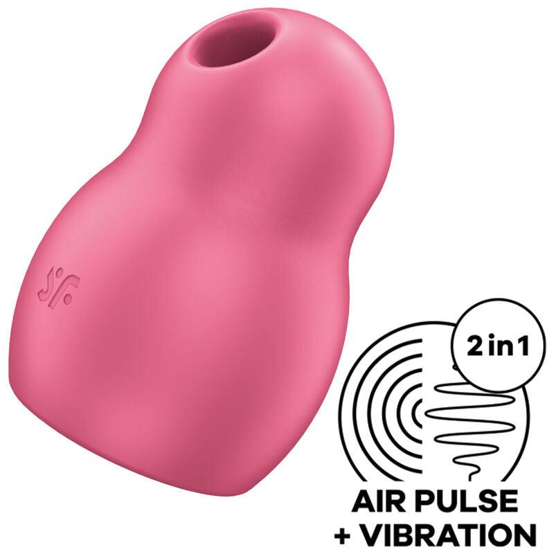 SATISFYER PRO TO GO 1 ESTIMULADOR E VIBRADOR DE PULSO DE AR DUPLO VERMELHO