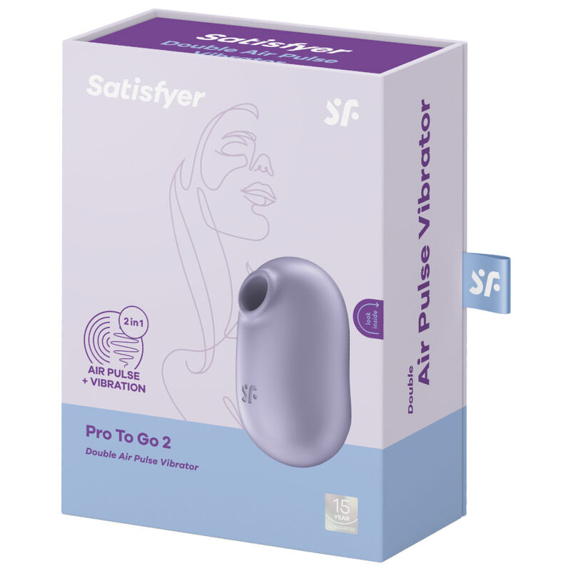 SATISFYER PRO TO GO 2 ESTIMULADOR E VIBRADOR DE PULSO DE AR DUPLO VIOLETA