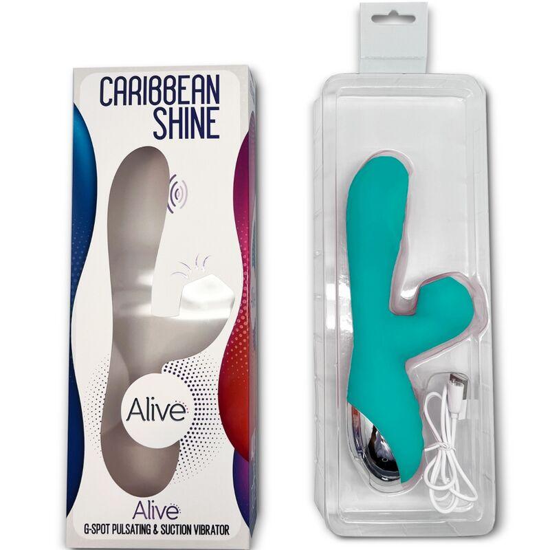 ALIVE VIBRADOR CARIBBEAN SHINE E SUCKER AZUL