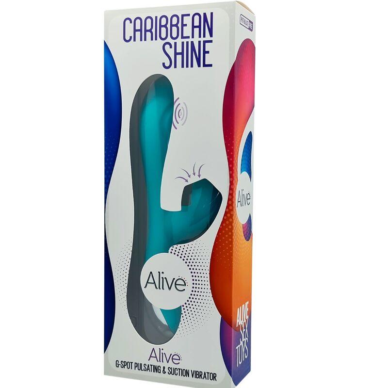 ALIVE VIBRADOR CARIBBEAN SHINE E SUCKER AZUL