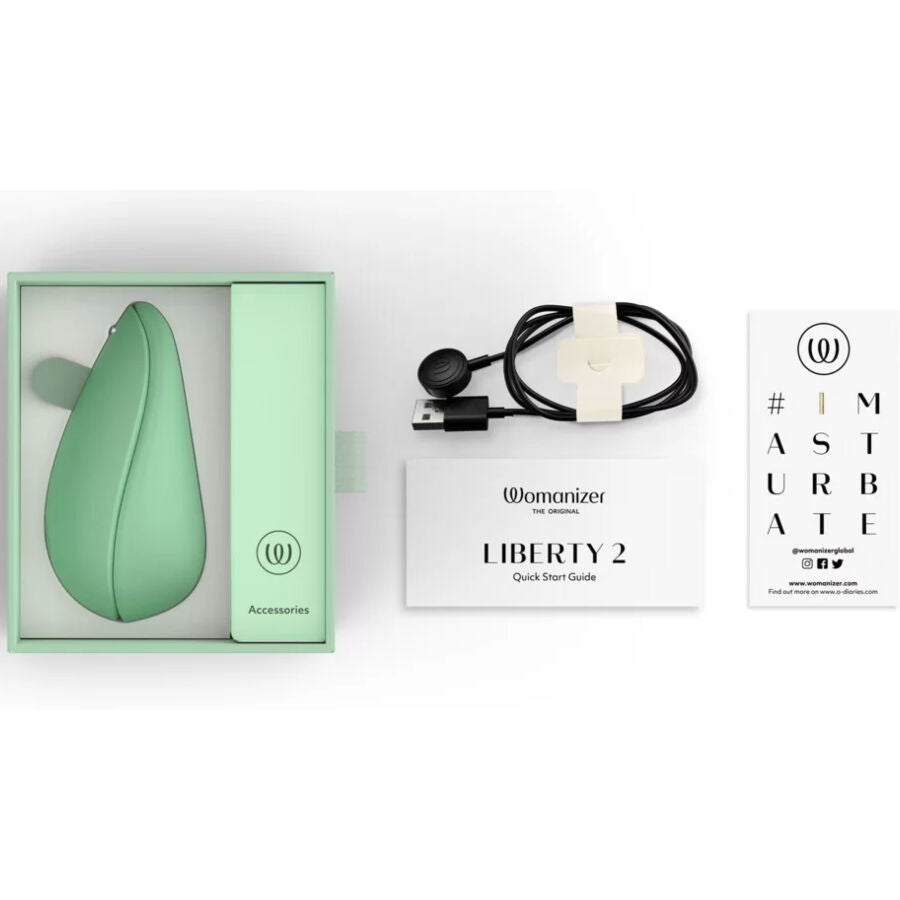 WOMANIZER LIBERTY 2 ESTIMULADOR SUCCIONADOR CLITORIS VERDE CLARO