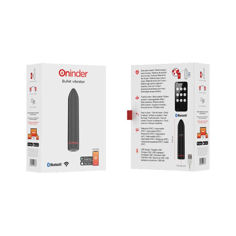 ONINDER BERLIN BULLET VIBRADOR PRETO 9 MODOS 85 X 2 CM APLICATIVO GRATUITO