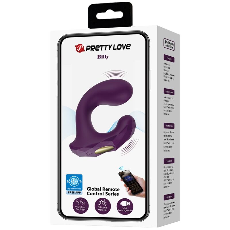 PRETTY LOVE CONTROLE REMOTO BILLY VIBRATION ROXO APLICATIVO GRaTIS