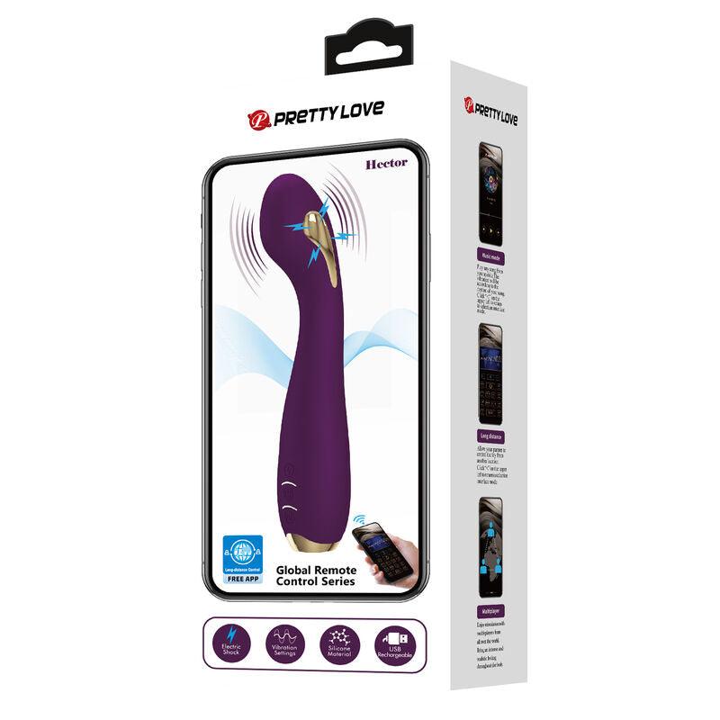 PRETTY LOVE VIBRADOR HECTOR ELECTROSHOCK POR APP CONTROL ROXO