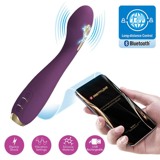 PRETTY LOVE VIBRADOR HECTOR ELECTROSHOCK POR APP CONTROL ROXO