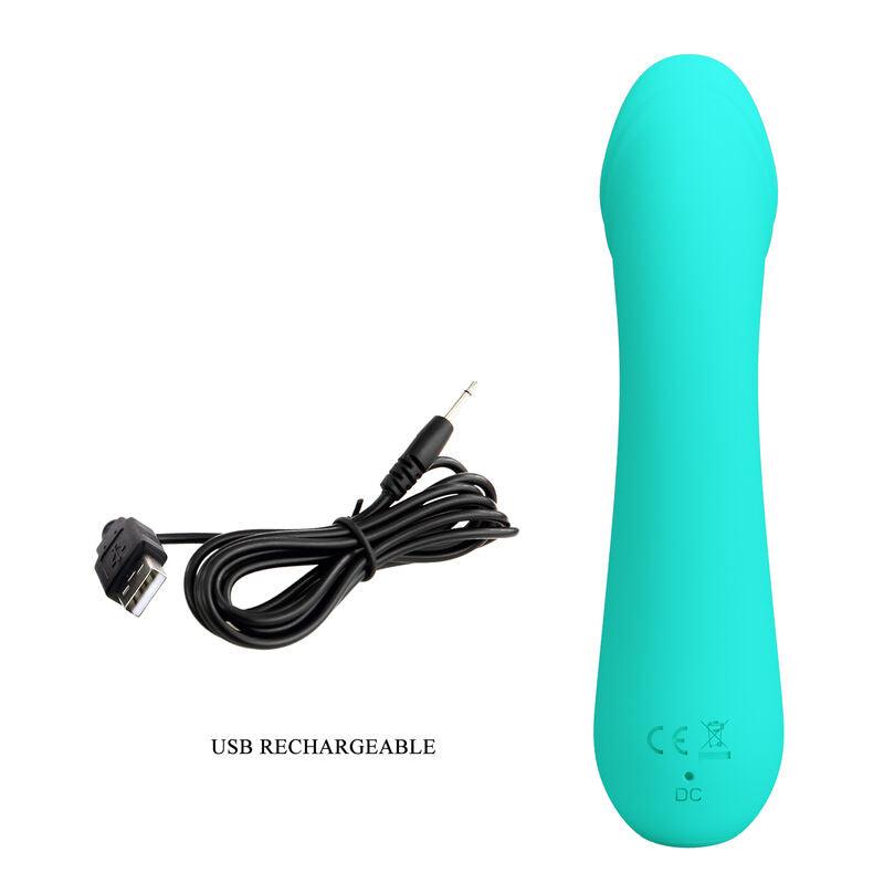 PRETTY LOVE VIBRADOR RECARREGVEL CETUS AQUA VERDE