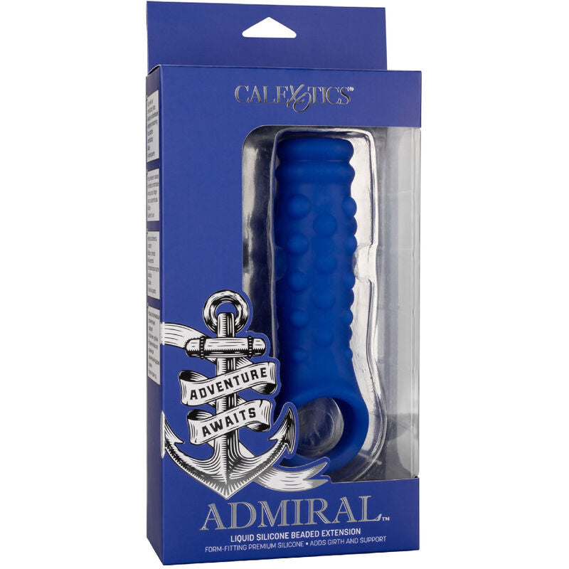 ADMIRAL CAPA PARA PeNIS COM FRISAS SILICONE LiQUIDO AZUL