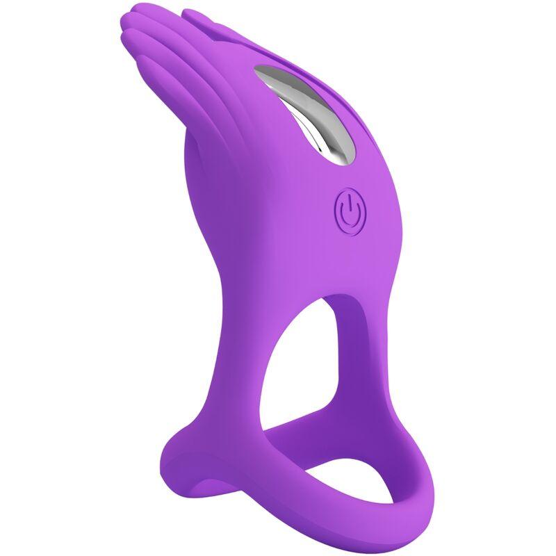 PRETTY LOVE ANEL PARA PeNIS VIBRANTE 7 VIBRAoES SILICONE ROXO