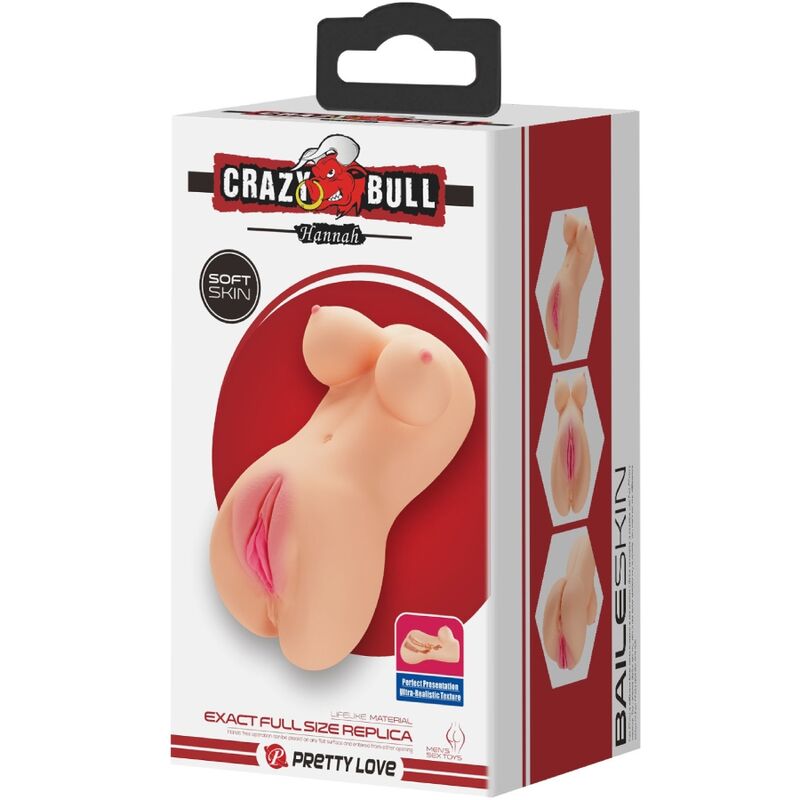 CRAZY BULL VIBRADOR REALISTA DE VAGINA E NUS HANNAH