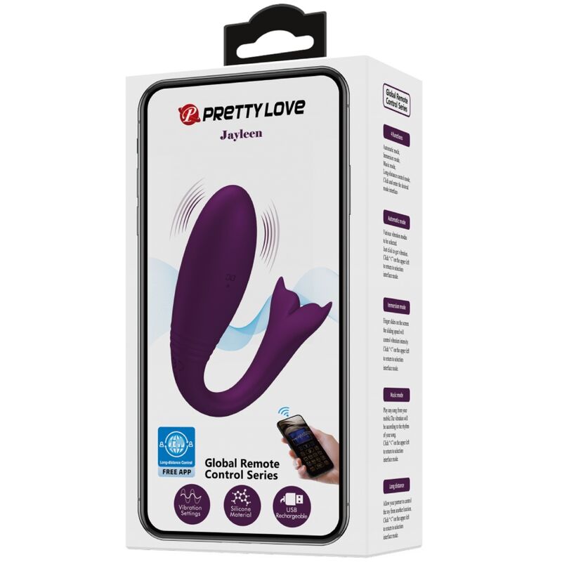 PRETTY LOVE JAYLEEN VIBRADOR APP CONTROLE REMOTO ROXO