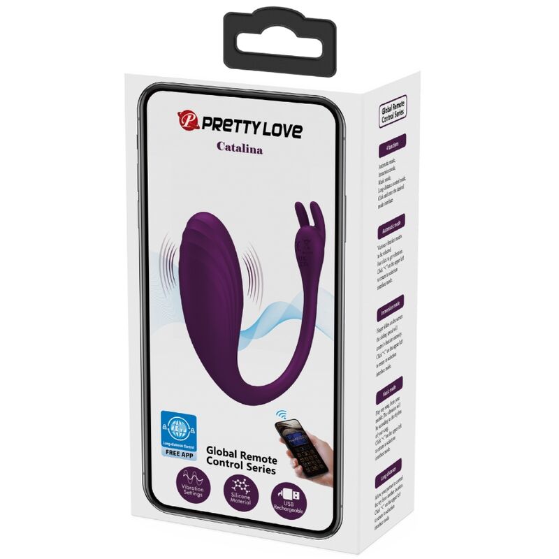 PRETTY LOVE CATALINA VIBRADOR APP CONTROLE REMOTO ROXO