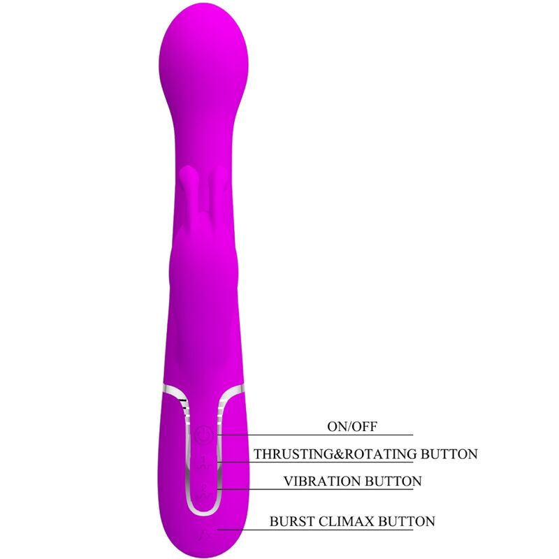 PRETTY LOVE VIBRADOR DEJON COELHO 3 EM 1 MULTIFUNO VIOLETA