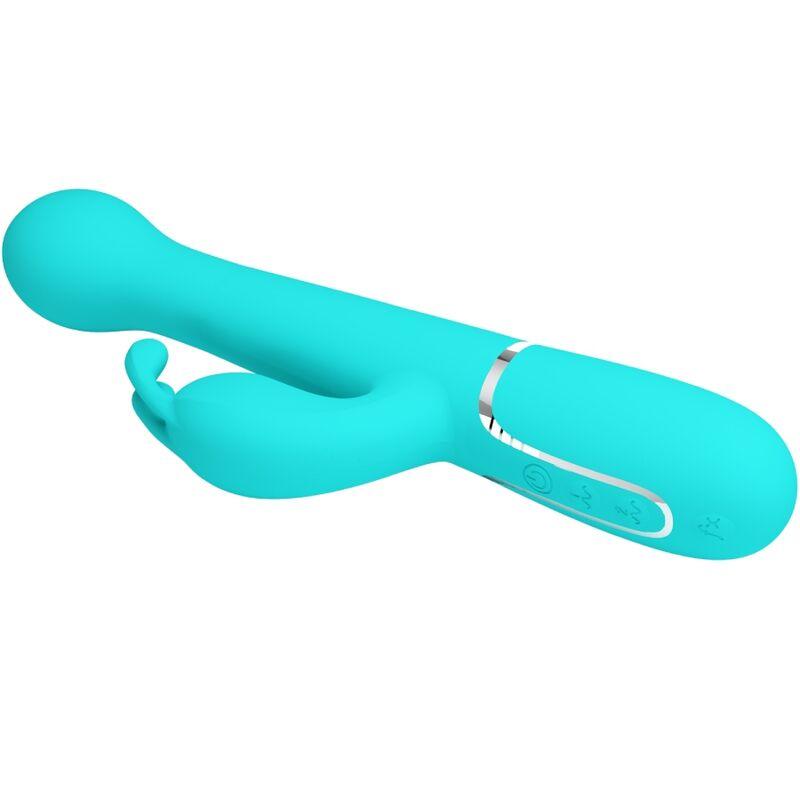 PRETTY LOVE VIBRADOR COELHO DEJON 3 EM 1 MULTIFUNO AQUA VERDE