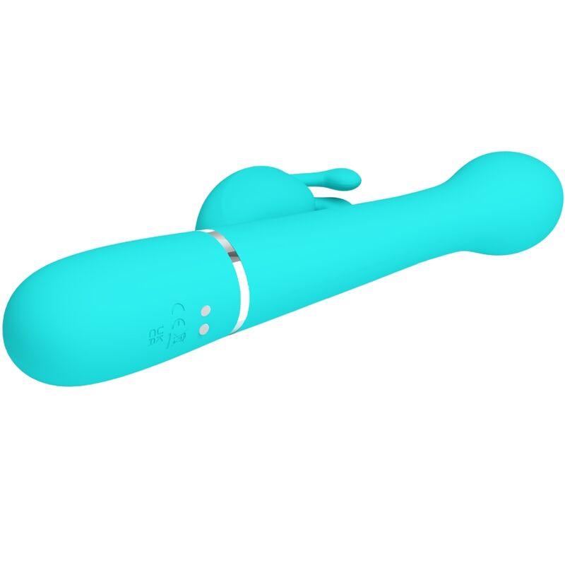 PRETTY LOVE VIBRADOR COELHO DEJON 3 EM 1 MULTIFUNO AQUA VERDE