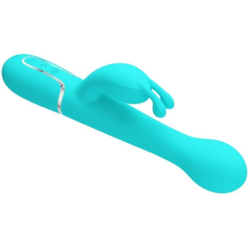 PRETTY LOVE VIBRADOR COELHO DEJON 3 EM 1 MULTIFUNO AQUA VERDE