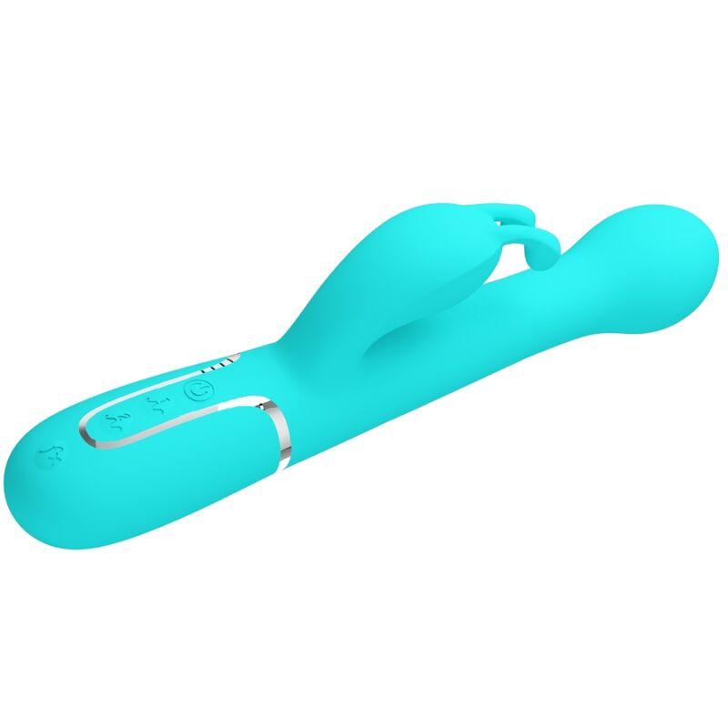 PRETTY LOVE VIBRADOR COELHO DEJON 3 EM 1 MULTIFUNO AQUA VERDE