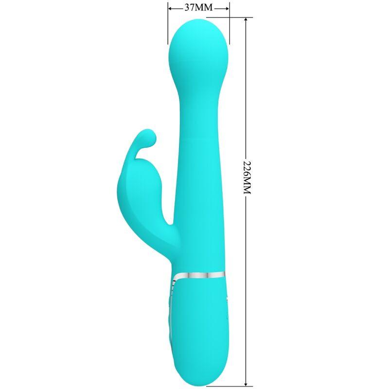 PRETTY LOVE VIBRADOR COELHO DEJON 3 EM 1 MULTIFUNO AQUA VERDE