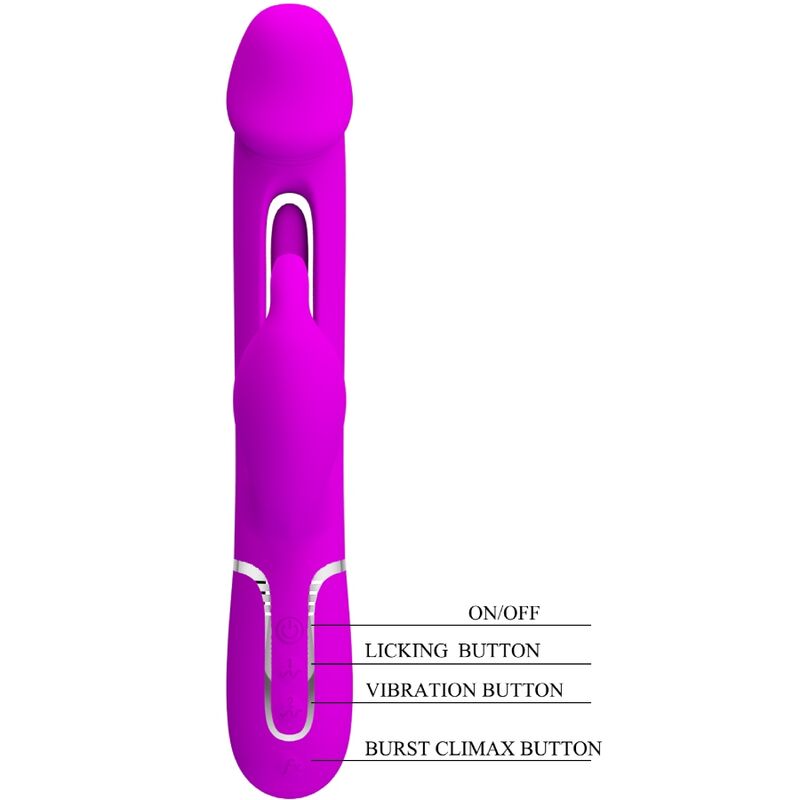 PRETTY LOVE VIBRADOR COELHO DEJON 3 EM 1 MULTIFUNO AQUA VERDE