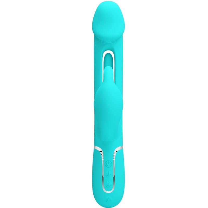 PRETTY LOVE VIBRADOR COELHO DEJON 3 EM 1 MULTIFUNO AQUA VERDE