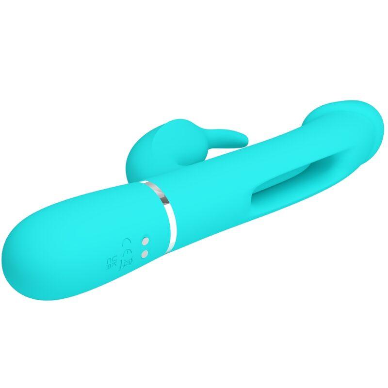 PRETTY LOVE VIBRADOR COELHO DEJON 3 EM 1 MULTIFUNO AQUA VERDE