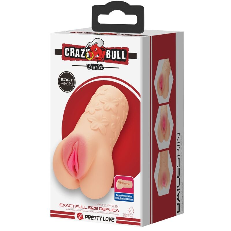 CRAZY BULL MASTUBADOR EM FORMA DE VAGINA SCARLET