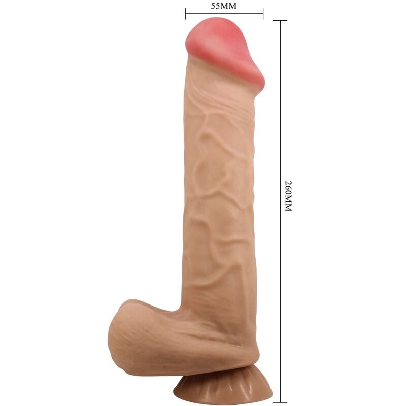 PRETTY LOVE SeRIE SLIDING SKIN DILDO REALiSTICO COM VENTOSA DESLIZANTE PELE CARNE 26 CM