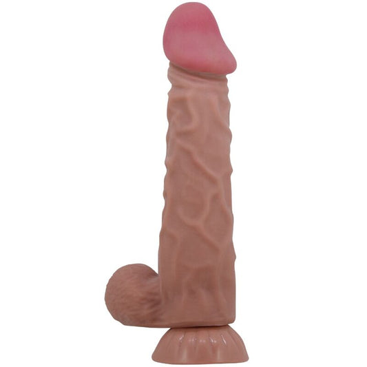 PRETTY LOVE SeRIE SLIDING SKIN DILDO REALiSTICO COM VENTOSA DESLIZANTE PELE MARROM 24 CM