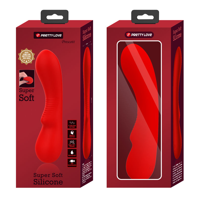 PRETTY LOVE VIBRADOR RECARREGVEL PRESCOTT VERMELHO