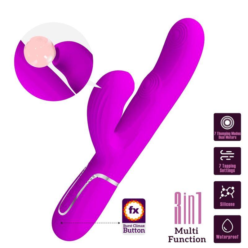 PRETTY LOVE PERLITA MULTIFUNO 3 EM 1 VIBRADOR G SPOT VIOLETA